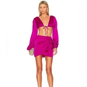 Superdown Rissa Wrap Skirt Set Size S